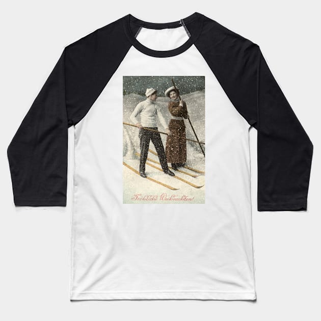 Christmas Card Baseball T-Shirt by Offiinhoki